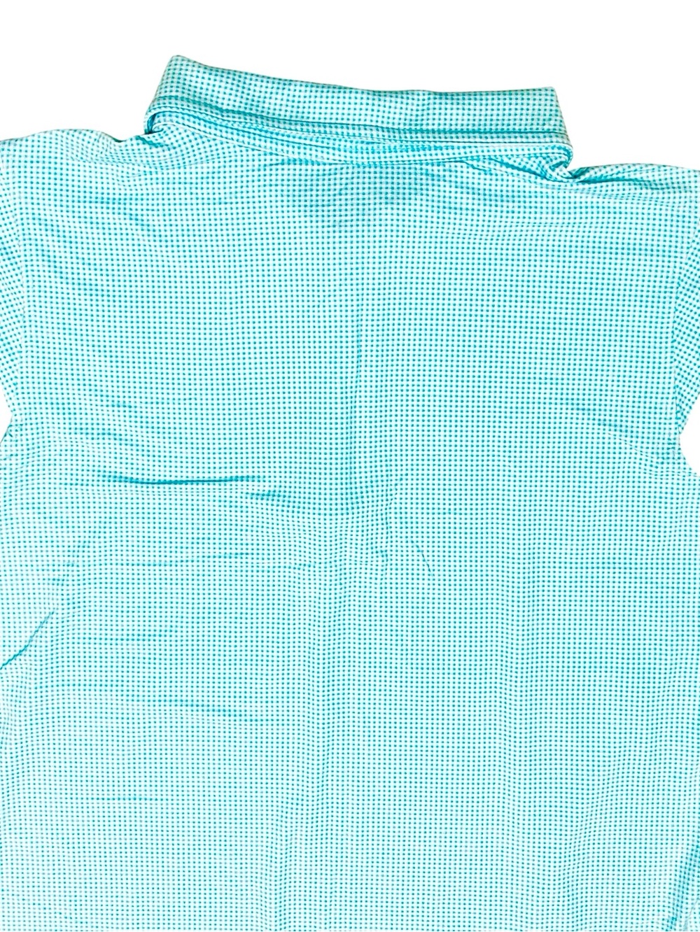 IBKUL Shirt UPF 50+ Blue Gingham Print Cap Sleeves 3/4 Zip Top Sz XL - Picture 7 of 11